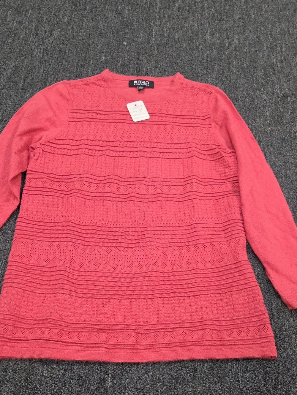 (#4) Buffalo David Bitton Coral Textured Knit Long Sleeve Top